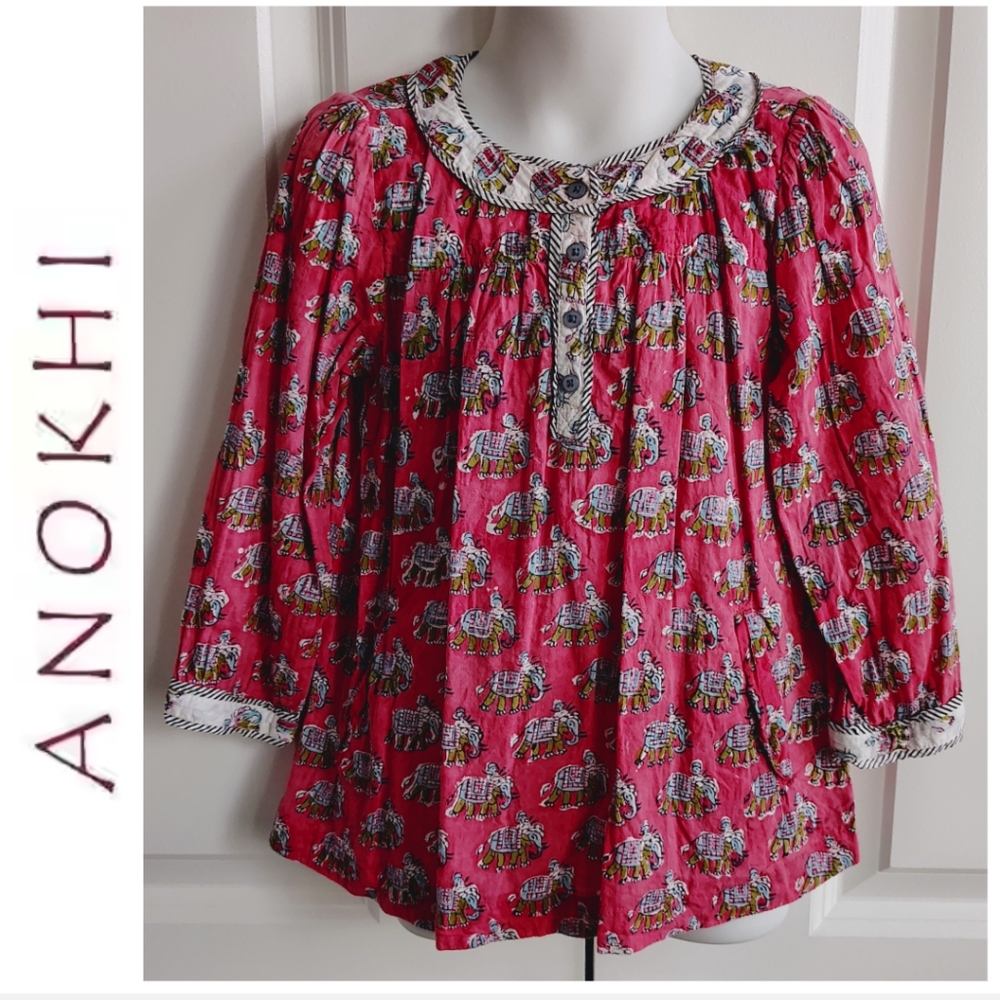 Anokhi Elephant Tunic Blouse (Indian Brand)